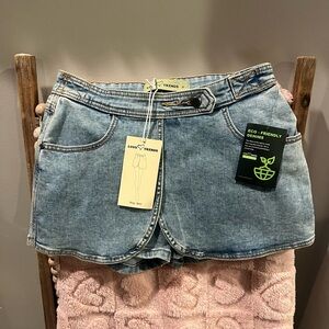 Love Trends Women's Blue Denim Wrap Shorts Eco-Friendly Size 3